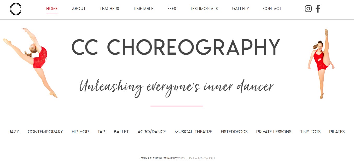 Screenshot of CC Choreography Home Page